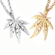 SG SELLER: jewelry maple leaf necklace hiphop hip hop plant hemp leaf pendant gilded men's necklace