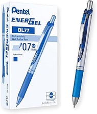 Pentel BL77-C EnerGel Deluxe RTX Gel Pens, Blue, 0.7 mm, 12 Count