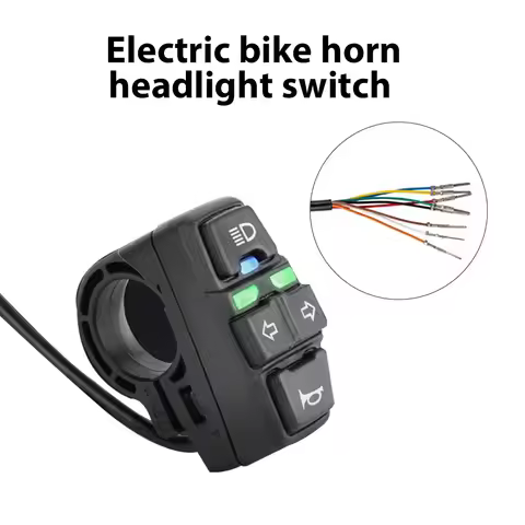 Electric Bike Scooter Light Switch Ebike Lamp and Horn Switch for Motorcycle Button with Turn Signal