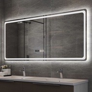 LED Bathroom Smart Mirror Bathroom Toilet Touch Smart Defogging Cosmetic Mirror Wall with Light Wall-Hanging Mirror/Stainless Steel Intelligent Storage Mirror Cabinet