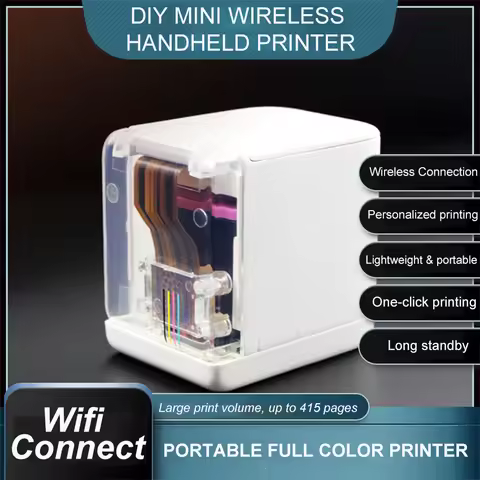 Portable Color Mobile Color Mini Inkjet Printer Android Wireless Wifi 2.4G Handheld Gift Card Logo P