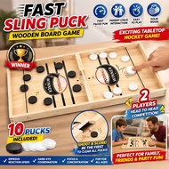 Fast Sling Puck Wooden Board Game Tabletop Hockey Family Party Toy Gift for Kids