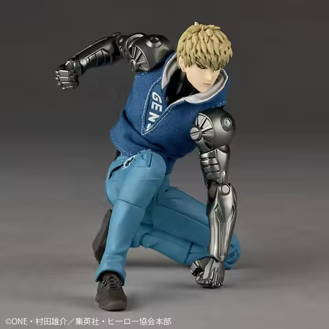 Spot Original Kaiyodo Revoltech Amazing Yamaguchi One Punch Man Genos in Stock Anime Action Collecti