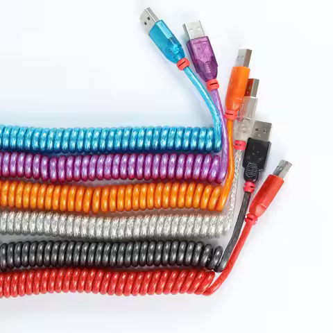 Free Shipping LINDY USB Coiled Cable wire Mechanical Keyboard USB cable Mini-B micro type-c port for