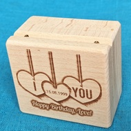 Angelagifts wooden custom song I cant imagine my life without  you engraved digital music box,person