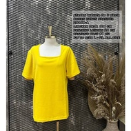 WOMEN'S TOPS 20198-A PLAIN T-SHIRTS OB U-NECK LD 104CM FIT TO SIZE L-2L