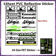 Reflective Stickers &amp; Decals For Motorcycle Kawasaki Racing Emblem Vinyl Decal Sticker Motorcycle Accessories