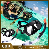 (Dalam Stok, Jakarta) Alat Selam Kacamata renang Snorkeling PVC lat Selam Snorkel Diving Menyelam Be