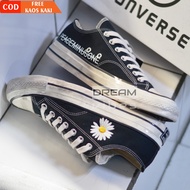 SEPATU CONVERSE__ 70S MOTIF BUNGA FLOWER MINUS ONE LOW OX BLACK DAN WHITE