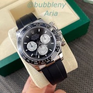 ROLEX 勞力士 Daytona 迪通拿 銀色灰面黑色膠帶腕錶 男款 40mm