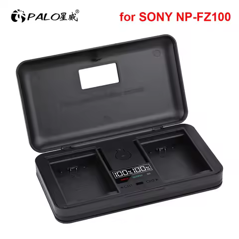 PALO NP-FZ100 NPFZ100 NP FZ100 LCD Charger Case for Sony a9 A9S A9M2 a7R III a7c a7iv III A6600 A7m3