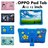for OPPO Pad Tab A12 12 inch Tablet Case Cartoon Shockproof Soft Silicone Protective Case Stand Cover