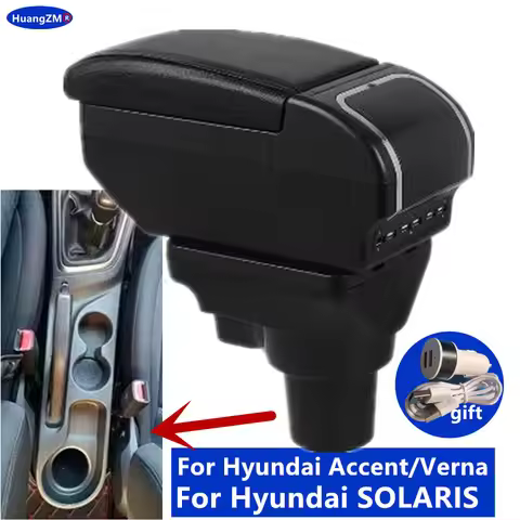 For Hyundai Solaris 2 Accent Verna Car Armrest box For Hyundai SOLARIS Armrest box 2017-2024 Interio