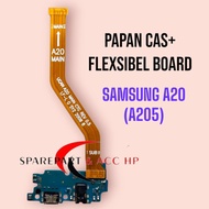 CAS CONNECTOR BOARD + FLEXIBLE BOARD SAMSUNG A20 (A205) + FULL IC MIC SET NEW