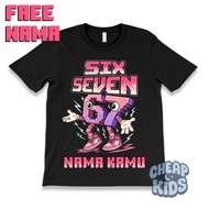 Six Seven 67 Brainrot Kids T-Shirt 67 Steal A Brainrot Kids Top/ Free Name