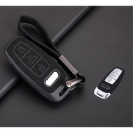 Suede Leather Car Key Case Holder For Audi Q3 Q5 Q8 Q7 Sline C5 C8 A4 B6 B7 B8 B9 TT 80 S6 A1A4 B8 A