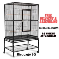 Bird Cage (Local Set) Assembled Parrot Cage with Trolley Big Cage for Small to Medium Bird &amp; Parrot