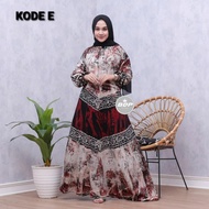 gamis twill ori pekalongan motif abstrak cap malaman terbaru - kode e