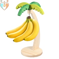 Banana Holder Stand Wood Banana Hanger Tree with Stainless Steel Hook Creative Shape Banana Holder M