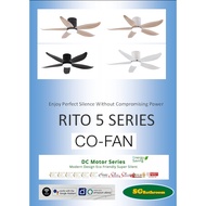 FANCO CO-FAN Rito 5 DC Motor 5 Blade Ceiling Fan with 3 Tone LED Light Kit and Remote Control or Smart Apps