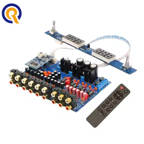 Hifi 5.1 Channel Digital Display Remote Control Tone Preamplifier Board 6CH Hi-fi Pre Amplifier Supp