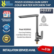 Pozzi Gun Grey X320GG Kitchen Sink Tap X920GG Mixer Tap Hot  Cold Water