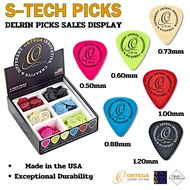 Pick guitar Ortega S-TECH PICKS เนื้อ DELRIN  Made in the USA มีให้เลือก 6 ขนาด