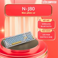 N-J80 PRO Wireless Mechanical Keyboard Made of High Quality Plastic, Smooth Gasket, LED 19 Effects