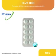 Pharex® D-Vit 800 10s - For the prevention and treatment of Vitamin D deficiency