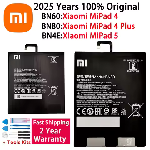2025 Years 100% Original BN60 BN80 BN4E Xiao Mi Tablet Battery For Xiaomi Pad4 Pad 4 Plus Mipad4 Mip