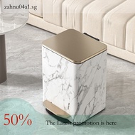 Living Room Dustbin Rubbish Bin Light Luxury Trash Bin Marble Pattern Dustbin With Lid