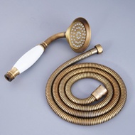 Antique Brass Bathroom Accessories Ceramic Hand Held Shower Head + 1.5m Shower Hose nhh113