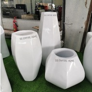 REX FP35 Fiberglass Tall Hexagon Flower Pot Pasu Bunga Garden Taman Plant Pokok Fiber Indoor Outdoor