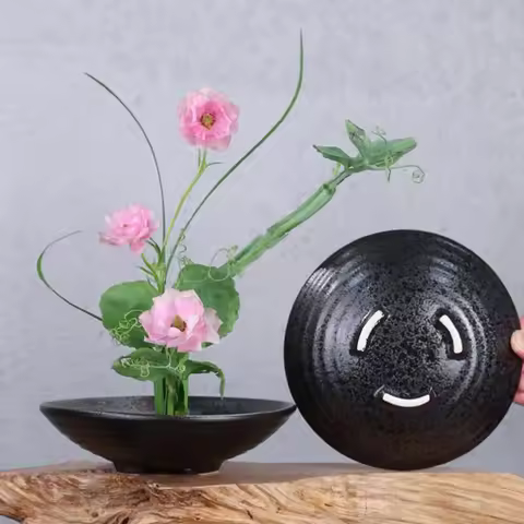 Japanese Frog Vase Ceramic Bouquet Flower Arrangement Bowl Device Kenzan Arranging Ikebana Centerpie