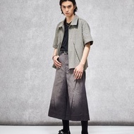 【煉獄】手工漸變噴染/弓褶闊腿工裝七分褲