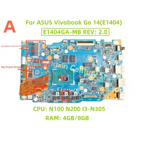E1404GA-MB REV: 2.0 Motherboard for ASUS Vivobook Go 14(E1404G) E1504G laptop with N100 N200 I3-N305