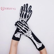 [UtilizingS] Halloween Skeleton Skeleton Gloves Tri Dark Wind Convex Gloves Skeleton Ghost Festival 