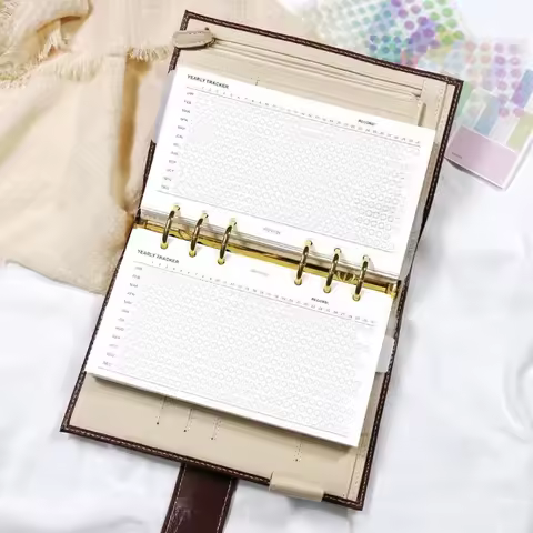 Fromthenon A6/A7 Minimalist Yearly Tracker Refill Page-Loose-Leaf Planner Insert Habit & Daily Activ