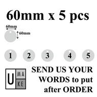 UMAKE Stainless Steel Custom Label Tag Number Tag with keychain Key Tag Customize Tanda Nama
