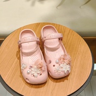 Mary Jane Ballet Shoes New Style Shoes Flower Suitable for crocs Pearl White Iris DIY Accessories