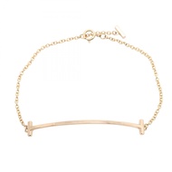 【二手】蒂芙尼 T 字Smile手鍊，中號，75370075，腕圍 16 厘米，K18PG（Smile金）