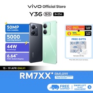 vivo Y36 5G Smartphone (8+8GB EXTENDED RAM+256GB ROM/44W FlashCharge/5000mAh/50MP Fun Camera/6.64" FHD+ Datch Display)