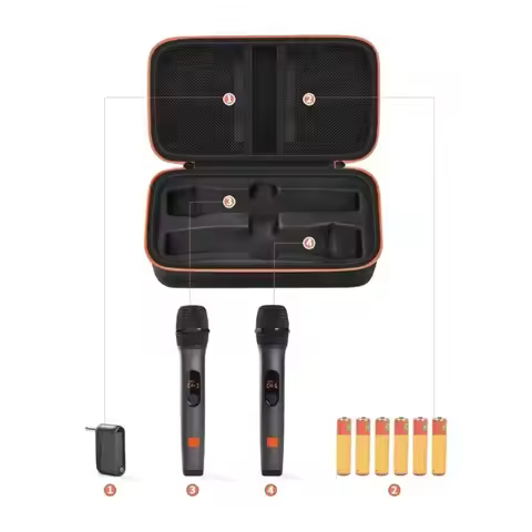 Hard Shell Microphone Case Handheld Dual Capacity Wireless Microphone Organizer Shockproof Carrying 