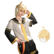 Kagamine Rin Cosplay Kagamine Len Cosplay Halloween Full Set Of Uniforms with Wigs For Men and Women