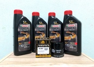 ชุดถ่ายน้ำมันเครื่อง Z800 Z900 Z1000 ZX-6r ZX-10R Castrol 10w-50 สังเคราะห์100% พร้อมกรองน้ำมันเครื่