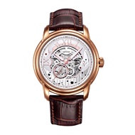 ARIES GOLD AUTOMATIC INFINUM EL TORO ROSE GOLD STAINLESS STEEL G 9005A RG-S BROWN LEATHER STRAP MEN'S WATCH