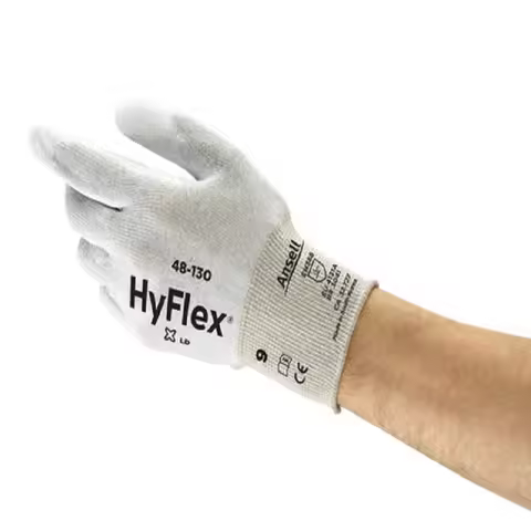 Ansell HyFlex 48-130 anti-static and wear-resistant gloves polyurethane coating oil resistant nylon 