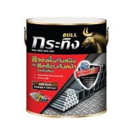 สีรองพื้นกันสนิมและสีเคลือบทับหน้า กระทิง รัสท์เทค 2 IN 1 KM-9990 สีดำ ด้าน 1 แกลลอน (1170072)