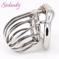 SODANDY 2018 Male Chastity Devices Mens Cock Cage Stainless Steel Penis Restraints Locking Cock Ring with Stealth Locks