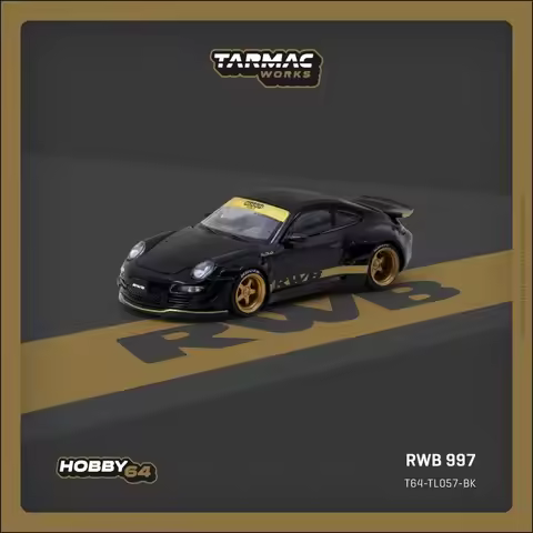 PreSale TW 1:64 RWB 997 Black Diecast Car Model Collection Toys Tarmac Works